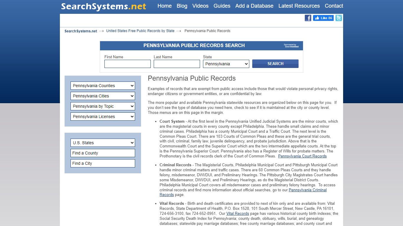 Pennsylvania Public Records Search